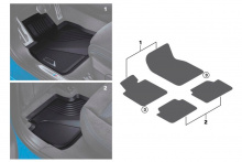 ОРИГИНАЛЬНЫЕ АКСЕССУАРЫ САЛОНА ДЛЯ BMW ВСЕПОГОДНЫЕ АВТОМОБИЛЬНЫЕ КОВРИКИ  ДЛЯ 1-СЕРИИ F40 КОМПЛЕКТ ПЕРЕДНИХ / КОМПЛЕКТ ЗАДНИХ / ЦЕНА ЗА 1 КОМПЛЕКТ