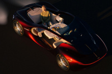Гладкие и драматические линии Vision Duet соответствуют нормам концепт-кара, хотя единственный реальный намек на современные модели Mercedes, такие как S-Class, - это большая трехконечная звезда спереди. Другие элементы дизайна включают очень большие