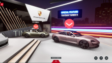 На смартфоне виртуальный тур начинается с небоскреба в Пекине, а затем переходит к выставочному стенду Porsche.