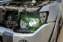 103813 Тюнинг оптики Mitsubishi Pajero 4 (LED вместо ксенона)