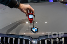 Толщина краски на капоте новой BMW 6 GT. Замер прибором. Перед началом работ
