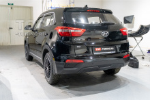 Задний бампер (рест) черный для Hyundai Creta 1 (2020)