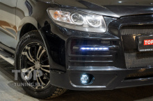 106757 Тюнинг оптики Hyundai Santa Fe 2 – Bi LED линзы вместо штатного ксенона