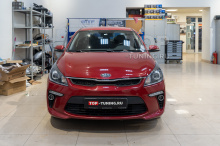 До начала работ по тюнингу Kia Rio 4 красного цвета Fiery Red R4R 