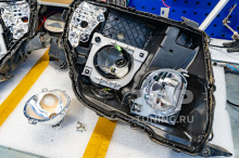 107502 Тюнинг BI LED фары на Mitsubishi Pajero 4 – сравнение до и после ретрофита штатных линз