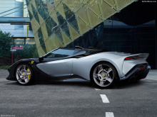 Название SP-8 появилось в рамках программы специальных проектов Ferrari, причем цифра «8» считается счастливой в китайской культуре (заказчик из Тайваня). Что касается базы SP-8, то она использует ту же платформу, шасси и двигатель, что и F8 Spider, 