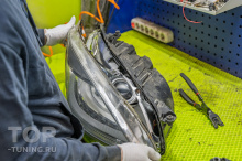 Замена ксенона на Bi LED – тюнинг оптики Mercedes Benz W221