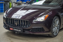 110281 Тюнинг + полировка + оклейка передней оптики Maserati Quattroporte 2017