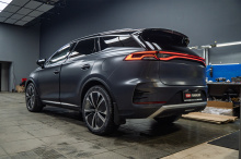 111204 Оклейка кузова сатиновой пленкой, шумоизоляция для нового BYD Tang