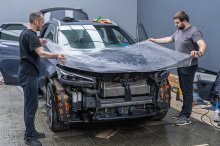 111204 Оклейка кузова сатиновой пленкой, шумоизоляция для нового BYD Tang