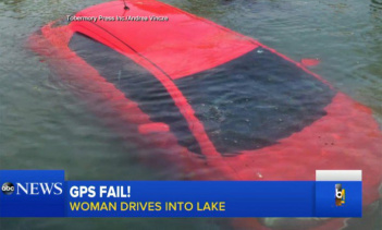 Жительница Канады уехала в озеро из-за ошибки GPS