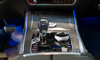 Хрустальный центр управления в салоне BMW (Ручка, консоль, кнопка старт-стоп и джойстик iDrive)