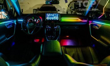 Монтаж динамической подсветки салона на заказ для Тойота РАВ4 