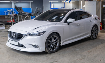 108877 Тюнинг переднего бампера Mazda 6 GJ рестайлинг, бронирование оптики