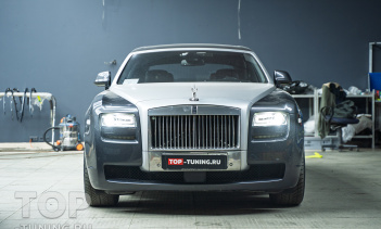 109172 Замена би-ксеноновых линз на LED и защита фар Rolls Royce Ghost 1