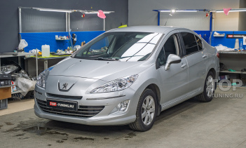 109426 Светодиодные bi LED линзы в фары Peugeot 408 + оклейка передней оптики