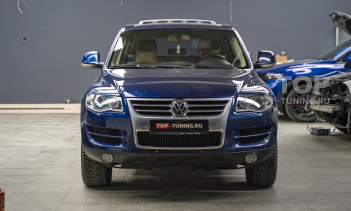 Установка светодиодных линз + замена стекол в фарах Volkswagen Touareg рестайлинг