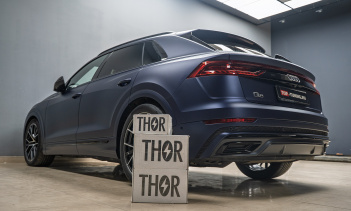 Монтаж электронного выхлопа THOR 2.0 + ECHO для Audi Q8 