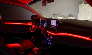 110385 Установка подсветки салона 24 в 1 + шумоизоляция дверей Hyundai Tucson