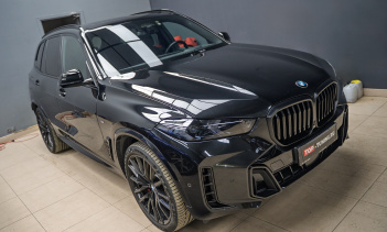 110624 Бронирование лобового стекла BMW X5 G05 рестайлинг пленкой от трещин и царапин
