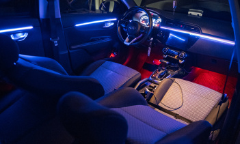 Установка атмосферной подсветки MTF M4 в салон Kia Rio IV