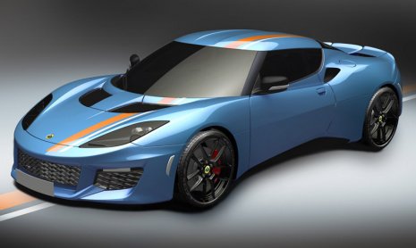 Ограниченный, необычный и эксклюзивный сине-оранжевый Lotus Evora 