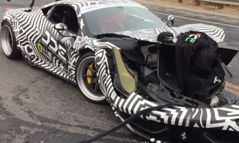 Liberty Walk Ferrari 458 попал в аварию на Monterey Car Week
