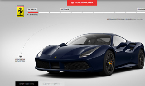 Ferrari запустил интернет-конфигуратор 488 GTB