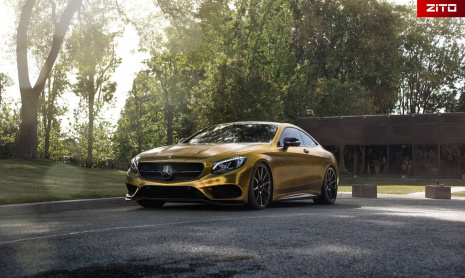 Золотой Mercedes-Benz S500 Coupe на дисках Zito