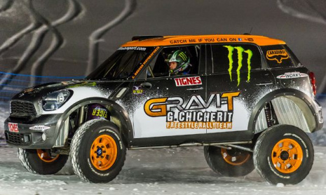 Сальто Mini на снежной рампе