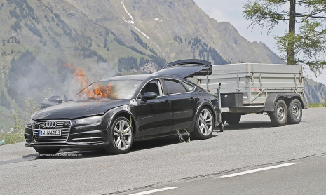 2019 Audi A7 загорелся на тестировании