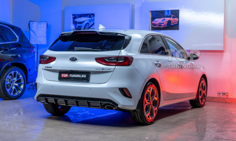 Большой спойлер и диффузор для Киа Сид 3 хэтчбек