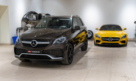 Установка переднего бампера S63 на Mercedes-Benz ML III w166