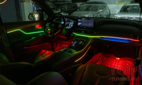 Динамическая подсветка BL Dynamic III в салон и панорамную крышу Hyundai Santa Fe 4