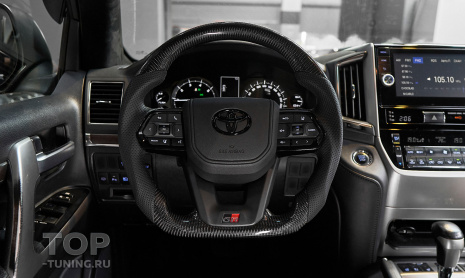 Установка карбонового руля GR 300 с подогревом - тюнинг салона Toyota Land Cruiser 200