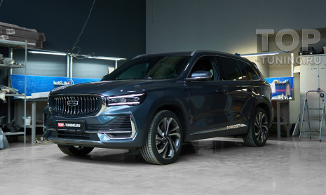 Установка защитной сетки в бампер и решетку радиаторов Geely Monjaro