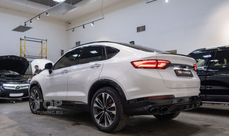 Монтаж выхлопной системы THOR для Geely Tugellla II