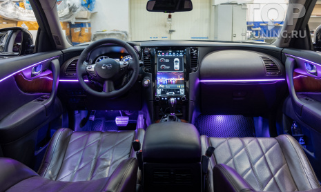Тюнинг обвеса, апгрейд оптики и подсветка салона Infiniti QX70