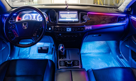 Установка комплекта светодиодной подсветки в салон Hyundai Equus II рестайлинг