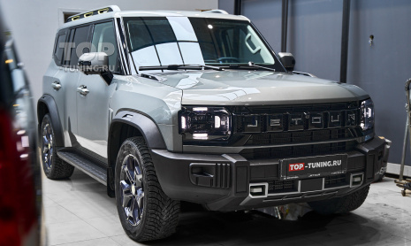 Монтаж защитной сетки в передний бампер и решетку радиатора Jetour T2