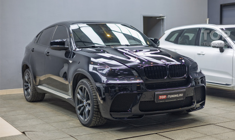 Тюнинг обвеса в стиле M Perfomance и оклейка BMW X6 E71 рестайлинг