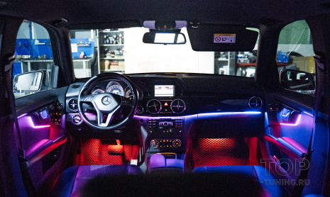 Атмосферная LED подсветка – установка и подключение для Mercedes GLK рестайлинг