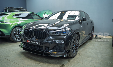Тюнинг переднего бампера BMW X6 G06 – замена разбитой юбки
