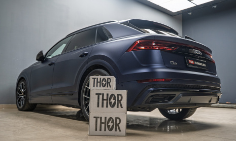 Монтаж электронного выхлопа THOR 2.0 + ECHO для Audi Q8