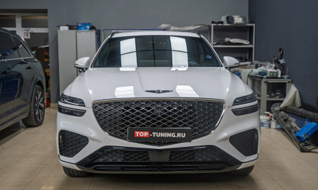 Установка защитной сетки-фильтра для нового Genesis GV70 рестайлинг