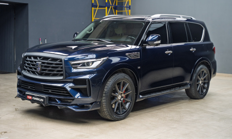 Полировка, керамика и химчистка салона Infiniti QX80 в обвесе Missuro S
