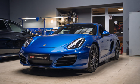 Замена линз в фарах Porsche Boxster S 981 – сравнение до и после