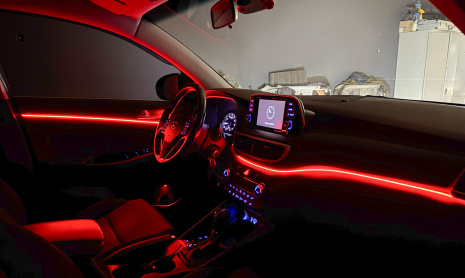 Установка подсветки салона 24 в 1 + шумоизоляция дверей Hyundai Tucson