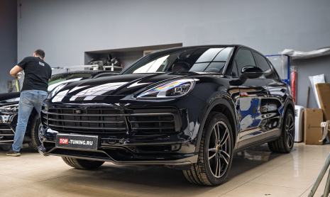 Установка 3D кругового обзора 360° + тюнинг-модернизация обвеса Porsche Cayenne 3