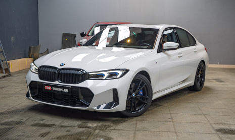 Установка спойлера GT на крышку багажника BMW 3 серии G20 рестайлинг